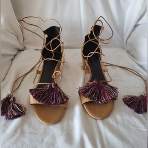 Rebecca Minkoff tassel ankle wrap sandal. Size 11